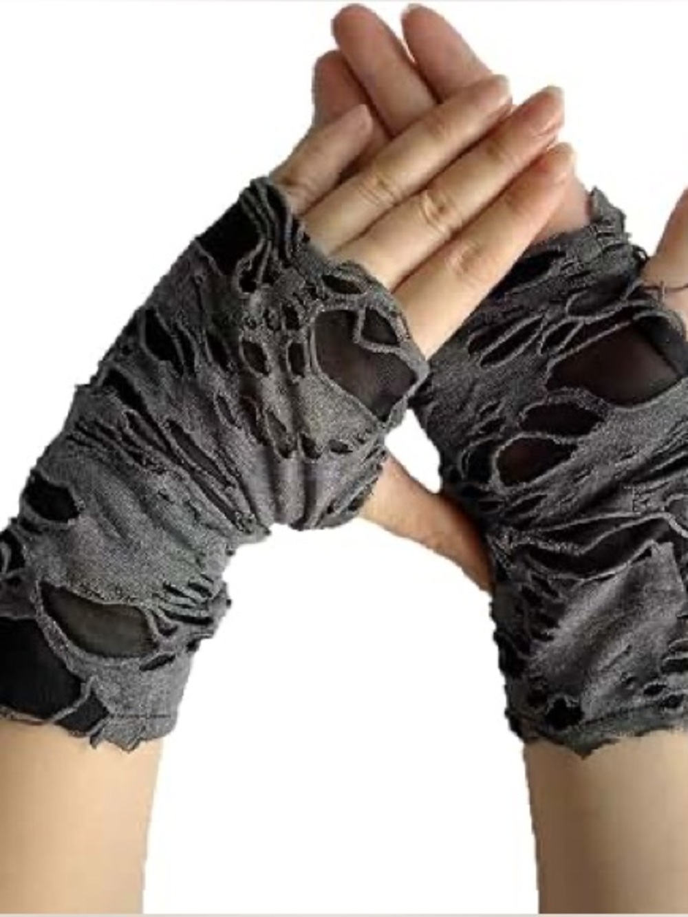 grunge distressed fingerless gloves